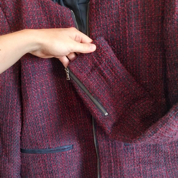 Loft NWOT Tweed Zip Blazer - Picture 6 of 7